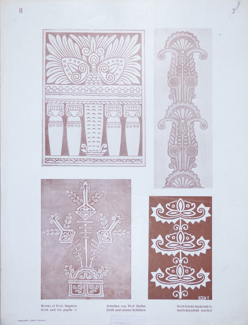 Design for Ornamental Motifs in Hungarian Style by István Gróh and His Pupils (István Mihály, Ágoston Ascher, Ferenc Lesch)