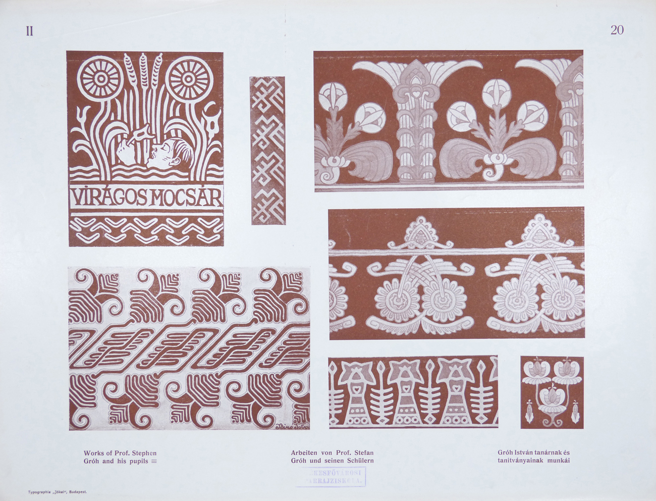 Design for Ornamental Motifs in Hungarian Style by István Gróh and His Pupils (István Biró, Ágoston Ascher, Mór Fischer, Ödön Dankó, Artur Ungár)