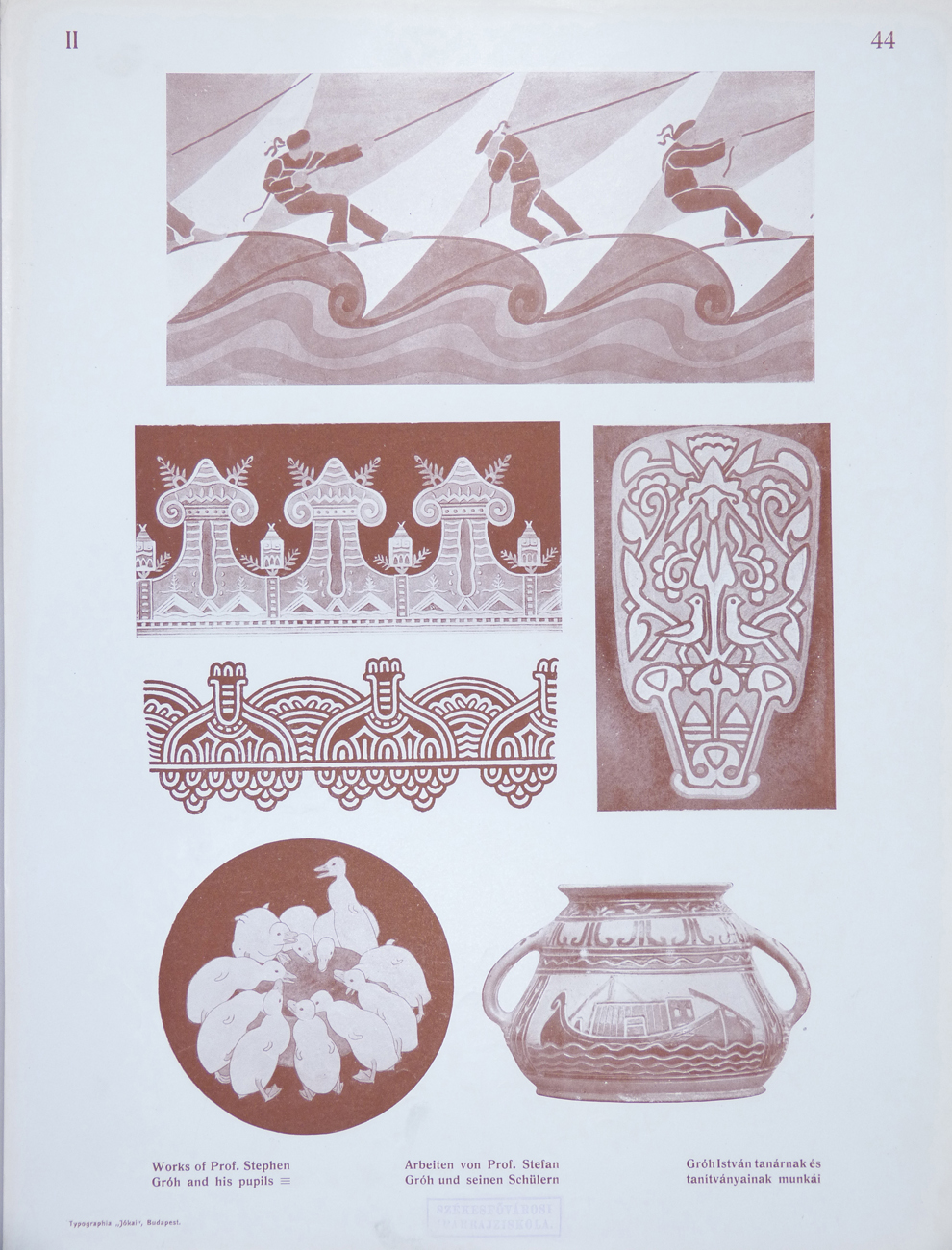 Design for Ornamental Motifs in Hungarian Style by István Gróh and His Pupils (Oszkár Varga, Gergely Szántó, Emil Olexák, Sándor Muhics, Péter Kern)