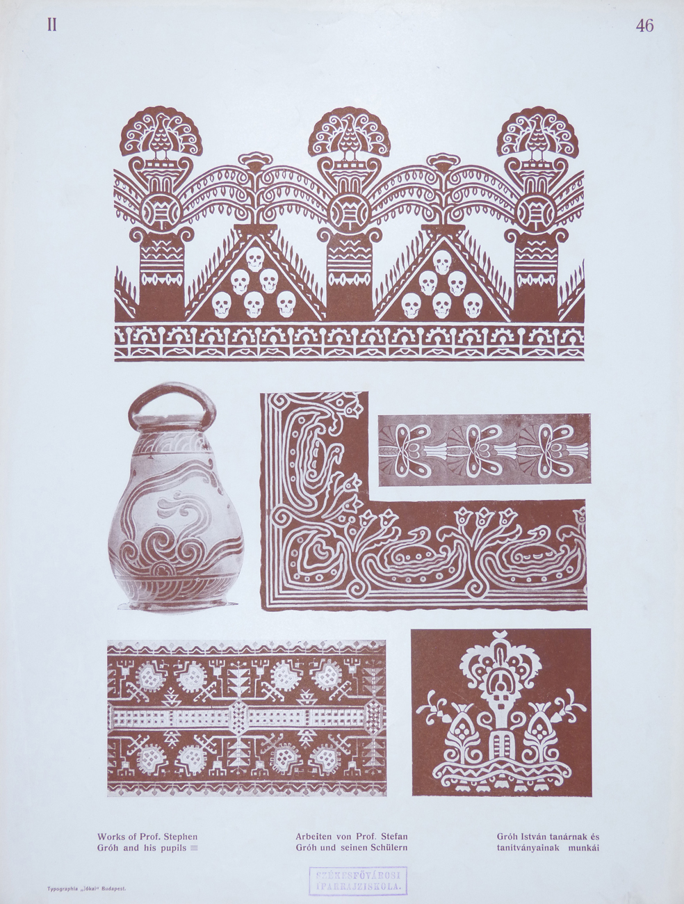 Design for Ornamental Motifs in Hungarian Style by István Gróh and His Pupils (Gergely Szántó, János Witthalm, Miklós Fábry)