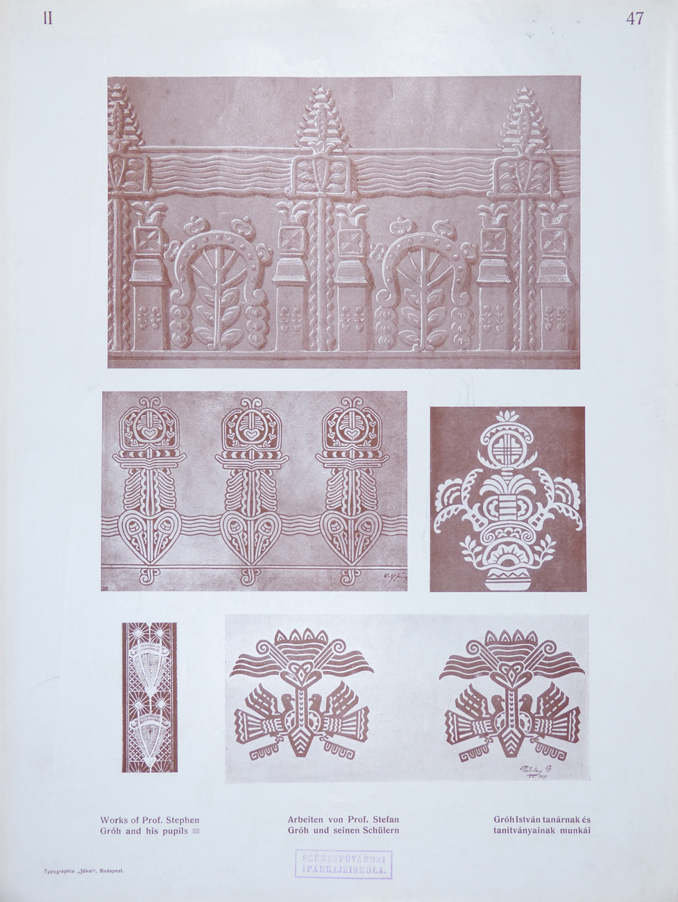 Design for Ornamental Motifs in Hungarian Style by István Gróh and His Pupils (Mátyás Grabetz, Géza Palotay, János Witthalm, József Wolf)