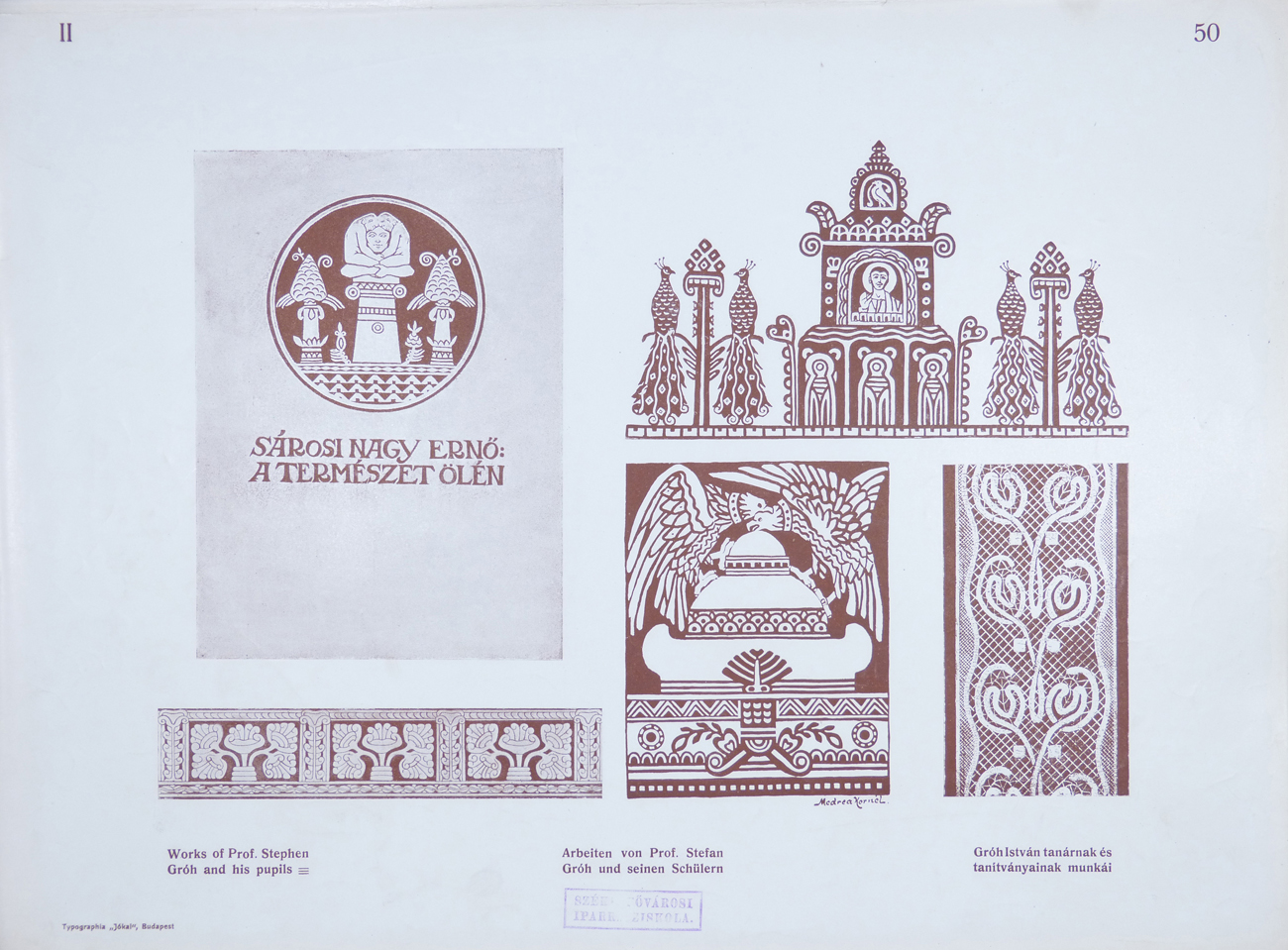 Design for Ornamental Motifs in Hungarian Style by István Gróh and His Pupils (Ferencz Lipóth, Kornél Medrea)